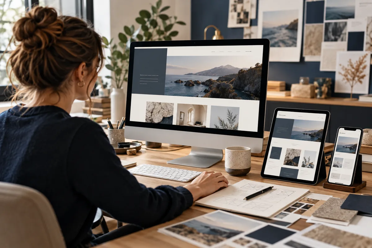 Illustrative website design workspace